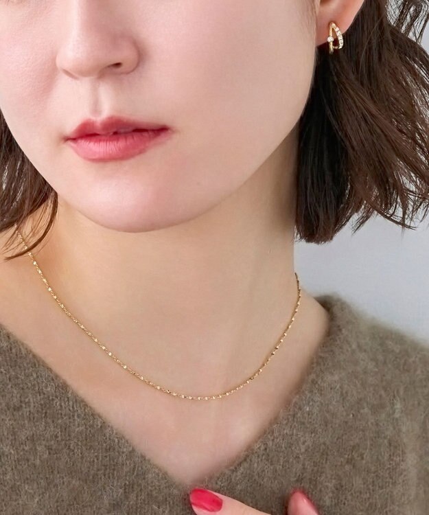 Phoebe <数量限定set>【痛くないシリーズ】　ネックレス&イヤリング ゴールド