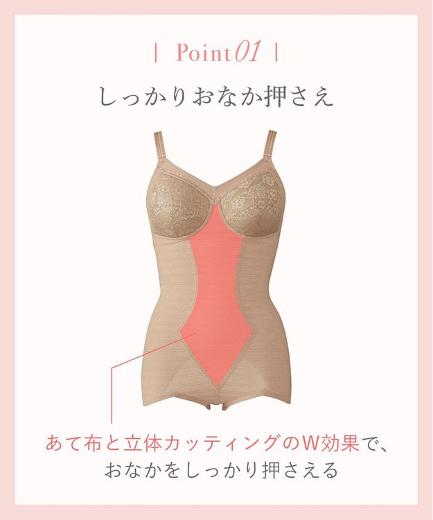 Wing ボディスーツ しっかりした着用感 しっかりおなか押さえ 背中・ウエスト・ヒップサポート NA3639 ウイング／ワコール シナモンブラウン