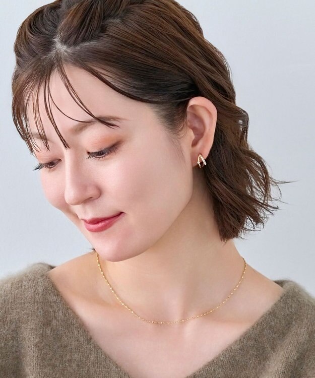 Phoebe <数量限定set>【痛くないシリーズ】　ネックレス&イヤリング ゴールド