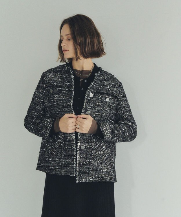 イェッカ ヴェッカ（YECCA VECCA）/ノーカラーツイードジャケット ノーカラーツイードジャケット / YECCA VECCA | ファッション通販