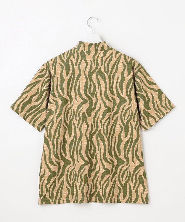 PW CIRCULUS 【UV遮蔽率99.5%  UVカット/速乾/ストレッチ】【MEN】ストライプカモフラ モックT ゴルフ カーキ系5