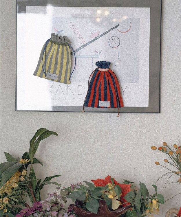 TRICOTE ストライプシャギーミニポーチ 32BLUE