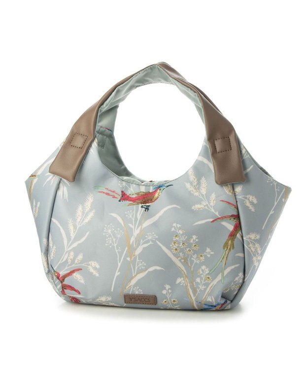 Y'SACCS バードプリントバルーントート Sサイズ グレー