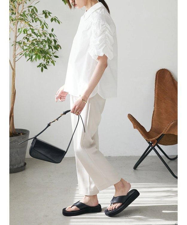 Green Parks AnriettMusee ギャザースリーブブラウス Off White