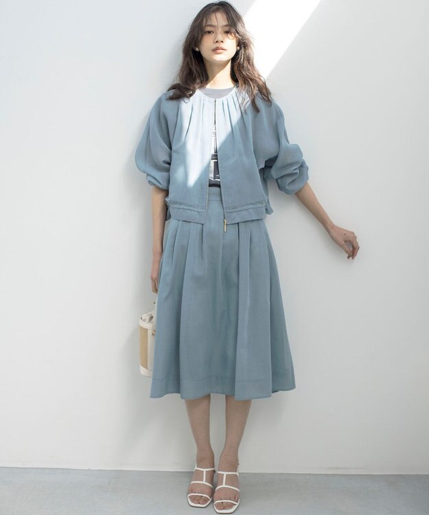 組曲 L カラーボイルノーカラー ブルゾン ミント系