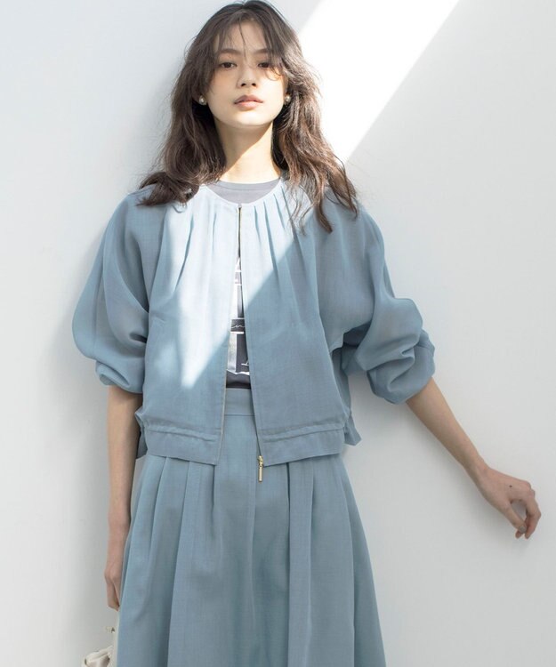 組曲 L カラーボイルノーカラー ブルゾン ミント系