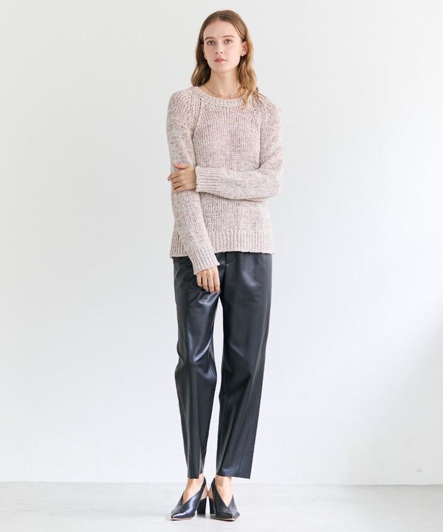 BEIGE， HYAL / フェイクレザーカービーラインイージーパンツ Black