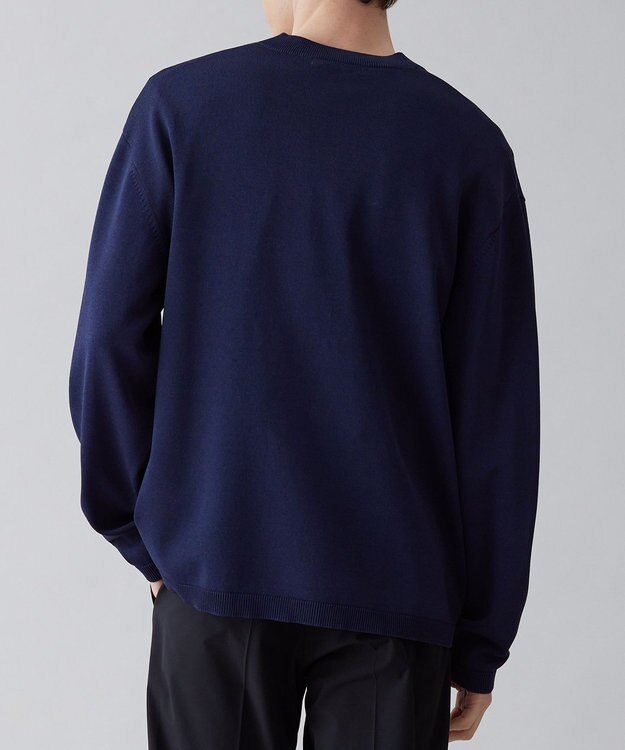 UNFILO MENS 【接触冷感】イージーケア ニットロングTEE [23年春夏商品] ネイビー