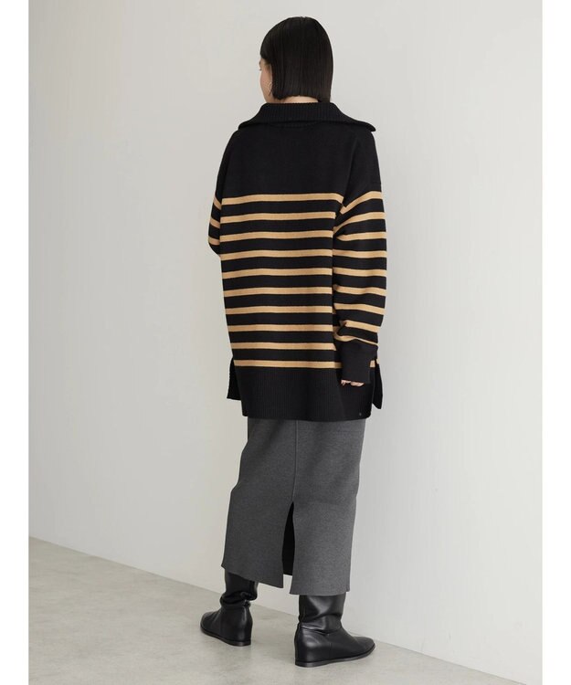 AMERICAN HOLIC バイパチ衿付きニットチュニック Black