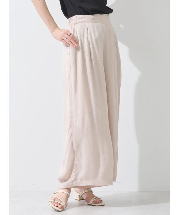 earth music&ecology レーヨンクレープイージーパンツ Beige
