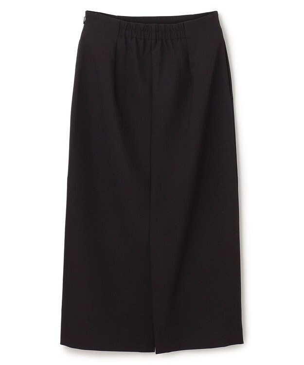 UNFILO 【選べる着丈】ダブルクロスＩラインスカート ブラック系