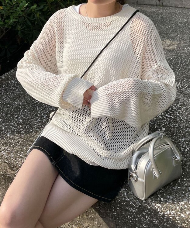 WEGO メッシュニットBIGPO オフホワイト