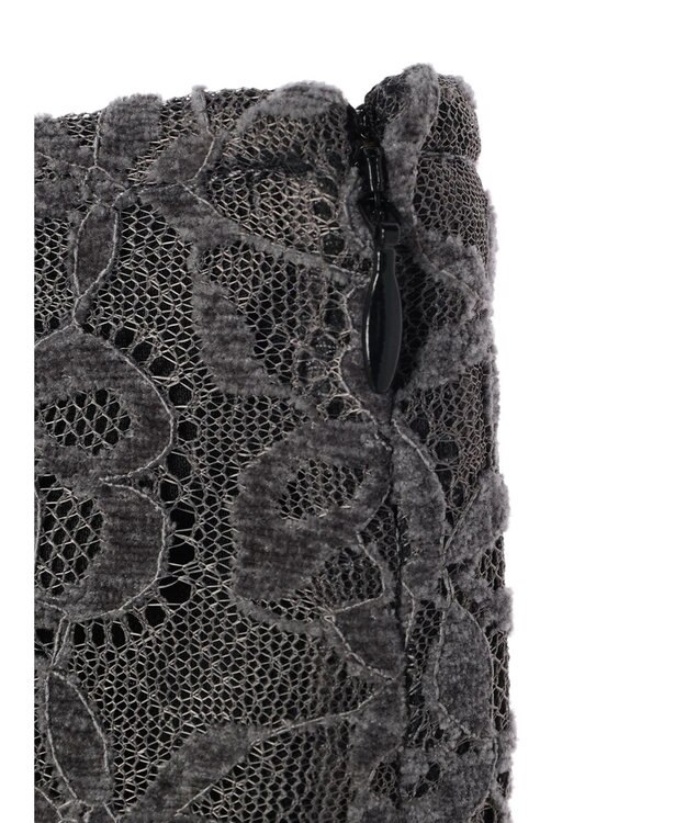 earth music&ecology モールレーススカート Charcoal Gray