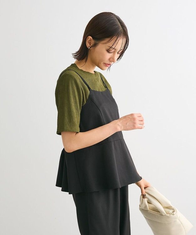 Green Parks ・ＥＬＥＮＣＡＲＥ　ＤＵＥ　ペプラムサロペット Black