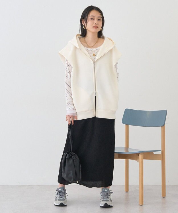 AMERICAN HOLIC ポンチZIPフーディーベスト Ivory