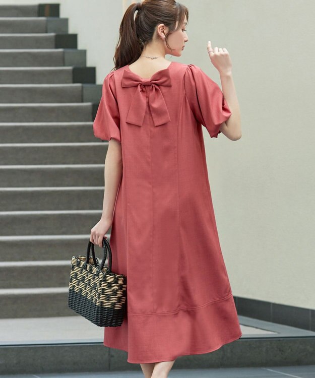 Tiaclasse L バックリボンワンピース ピンク