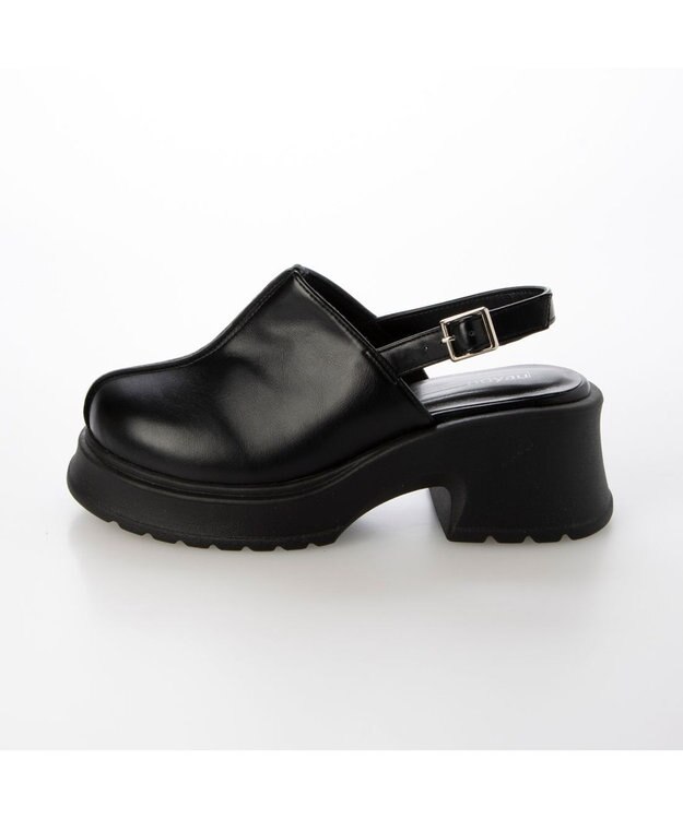 MODE ET JACOMO <noyau>センターライン厚底サボサンダル ブラック