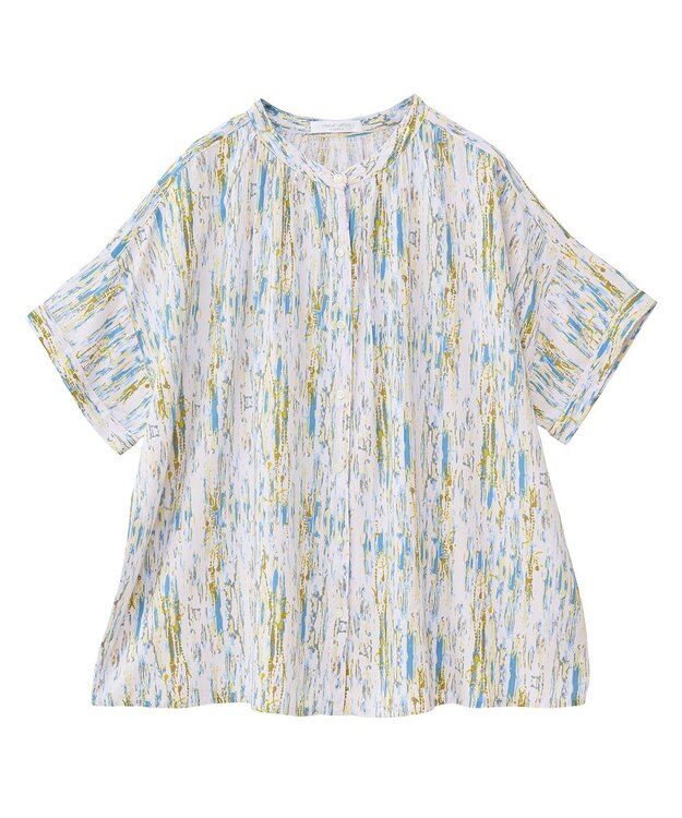 Green Parks Ｉ　アソート柄さらっとレーヨンブラウス Flower Black