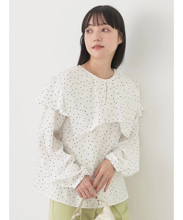 earth music&ecology ビッグカラーブラウス Dot