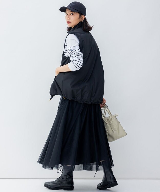 23区 【洗える】中綿 パティング ベスト ブラック系