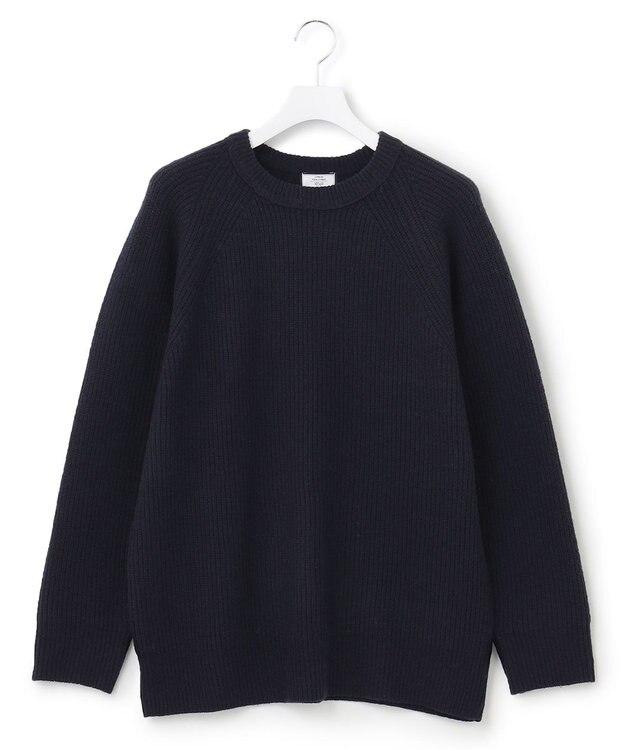 J.PRESS YORK STREET 【UNISEX】畦クループルオーバー ニット ネイビー系