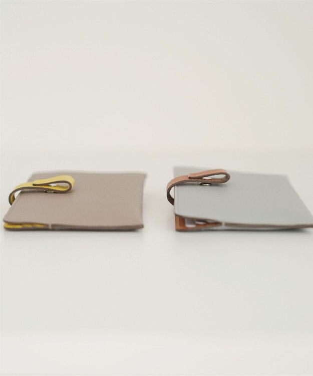 Atelier nuu 日本製 本革 バイカラーnoble スマートロングウォレット アイスグレー×キャメル