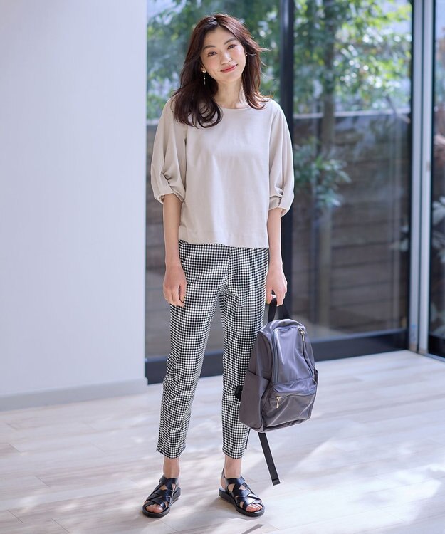 ANY シルケットスムース タックスリーブプルオーバー グレージュ