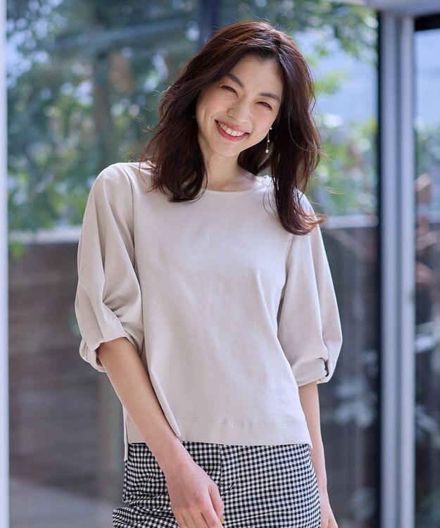 ANY シルケットスムース タックスリーブプルオーバー グレージュ