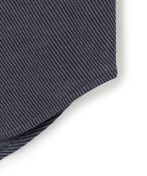 J.PRESS MEN ウールコットン ダブルカバーツイルシャツ ネイビー系