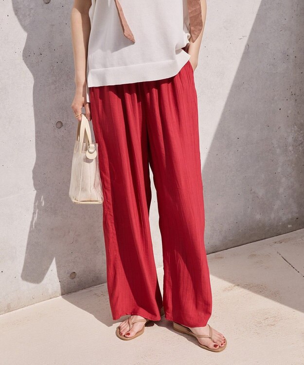 AMERICAN HOLIC 【接触冷感】ワッシャーイージーパンツ Red