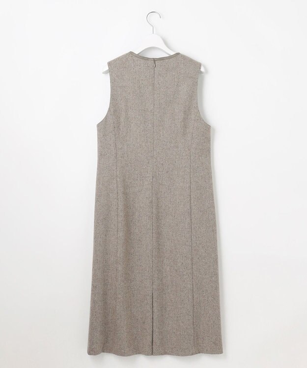 J.PRESS LADIES L ネップヘリンボーン ジャンパースカート モカ系