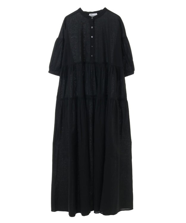 CRAFT STANDARD BOUTIQUE インド綿ティアードマキシワンピース Black