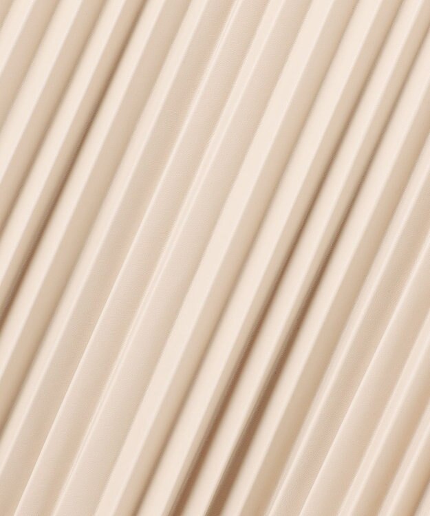 UNFILO 【野呂佳代さん着用】フェイクレザー プリーツスカート グレージュ