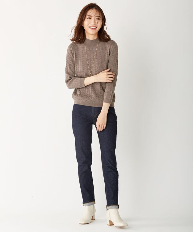 J.PRESS LADIES 【洗える】KNIT BASIC ニット ブラウン系