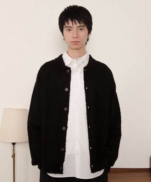 WEGO ブークレボタンカーディガン ブラック