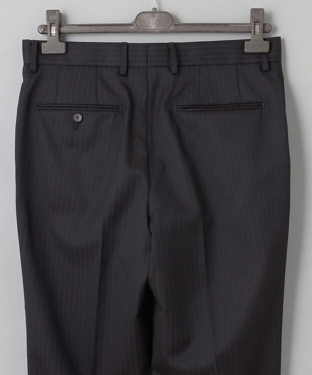 GOTAIRIKU シワになりにくい【御幸毛織/みゆきけおり】DRY SPINNER(ドライスピナー)スーツ（ブラウンストライプ） ダークブラウン系1