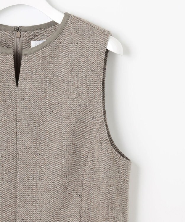 J.PRESS LADIES L ネップヘリンボーン ジャンパースカート モカ系