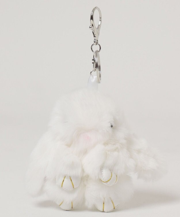 WEGO もふもふうさぎぬいぐるみキーホルダー ホワイト