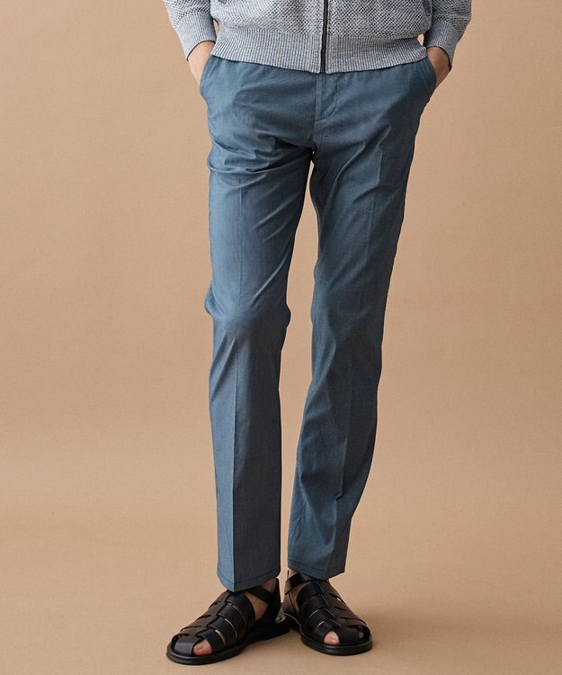 JOSEPH ABBOUD 【キングサイズ・ウエストも伸びる!/ストレッチ/軽量/Eco撥水/オーガニックコットン使用】マイクロピケストレッチ パンツ ブルー系8