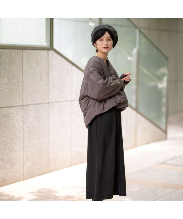 林八百吉商店 un chapeau リバーシブルベレー チャコール