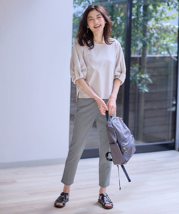 ANY シルケットスムース タックスリーブプルオーバー グレージュ