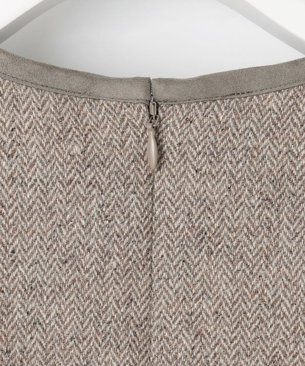 J.PRESS LADIES L ネップヘリンボーン ジャンパースカート モカ系