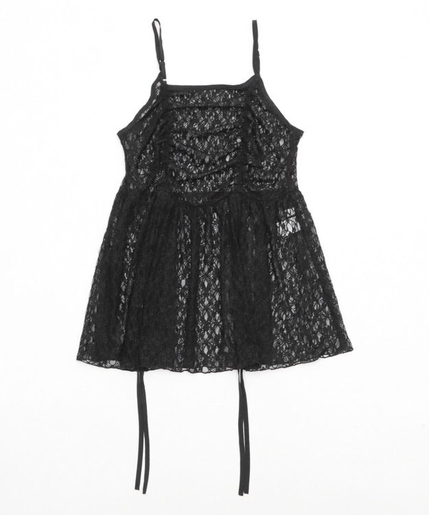 WEGO ドロストデザインキャミワンピース ブラック