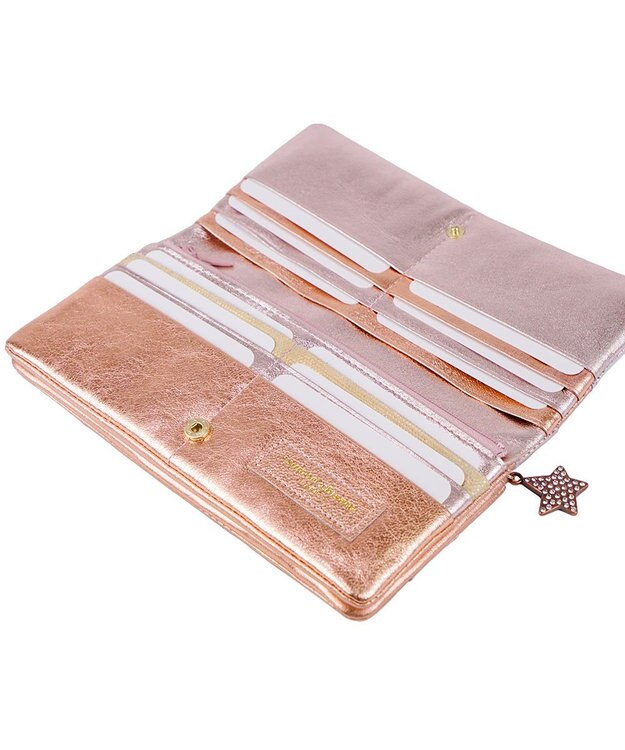 tsumori chisato CARRY 新マルチドット 長財布 かぶせ 【キラキラでかわいい！本革のやわらかな風合い】 ピンク