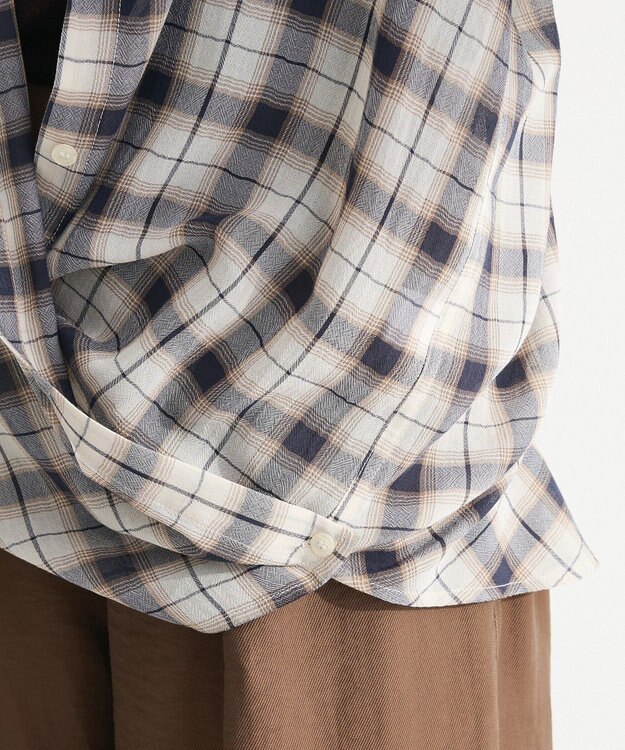 Green Parks カシュクールシアーシャツ Ivory