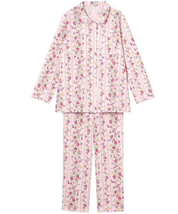 Wing パジャマ 長袖 長ズボン 綿混(本体) あったか レディース EP6011 ウイング／ワコール ピンク