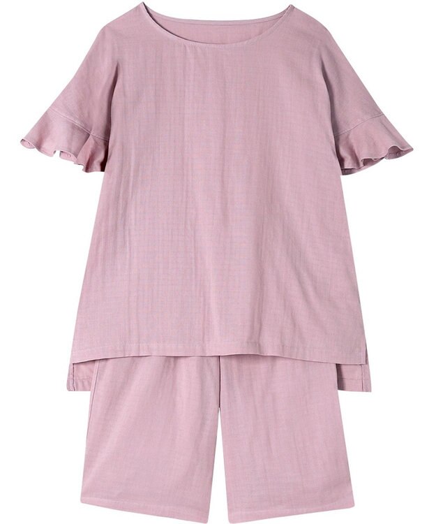 Wing パジャマ 綿100%(本体) 二重ガーゼ 5分袖 半袖 5分丈 レディース EP1002 ウイング／ワコール ロマンピンク