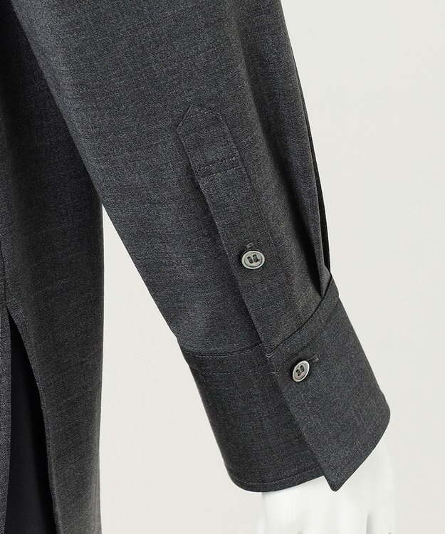 23区 L 【R(アール)】ウールトロストレッチ ピンタックブラウス チャコールグレー系