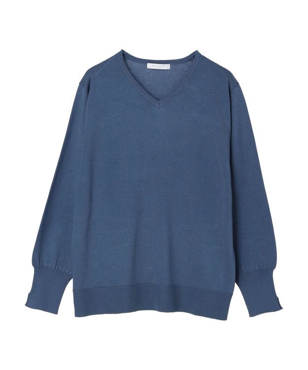 Green Parks アルガンオイル配合　Ｖネックプルオーバー Blue