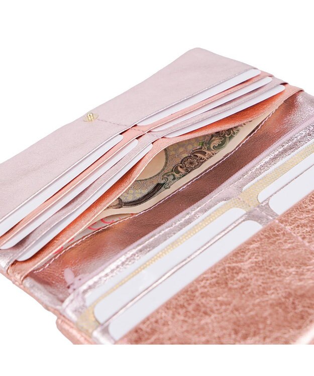 tsumori chisato CARRY 新マルチドット 長財布 かぶせ 【キラキラでかわいい！本革のやわらかな風合い】 ピンク